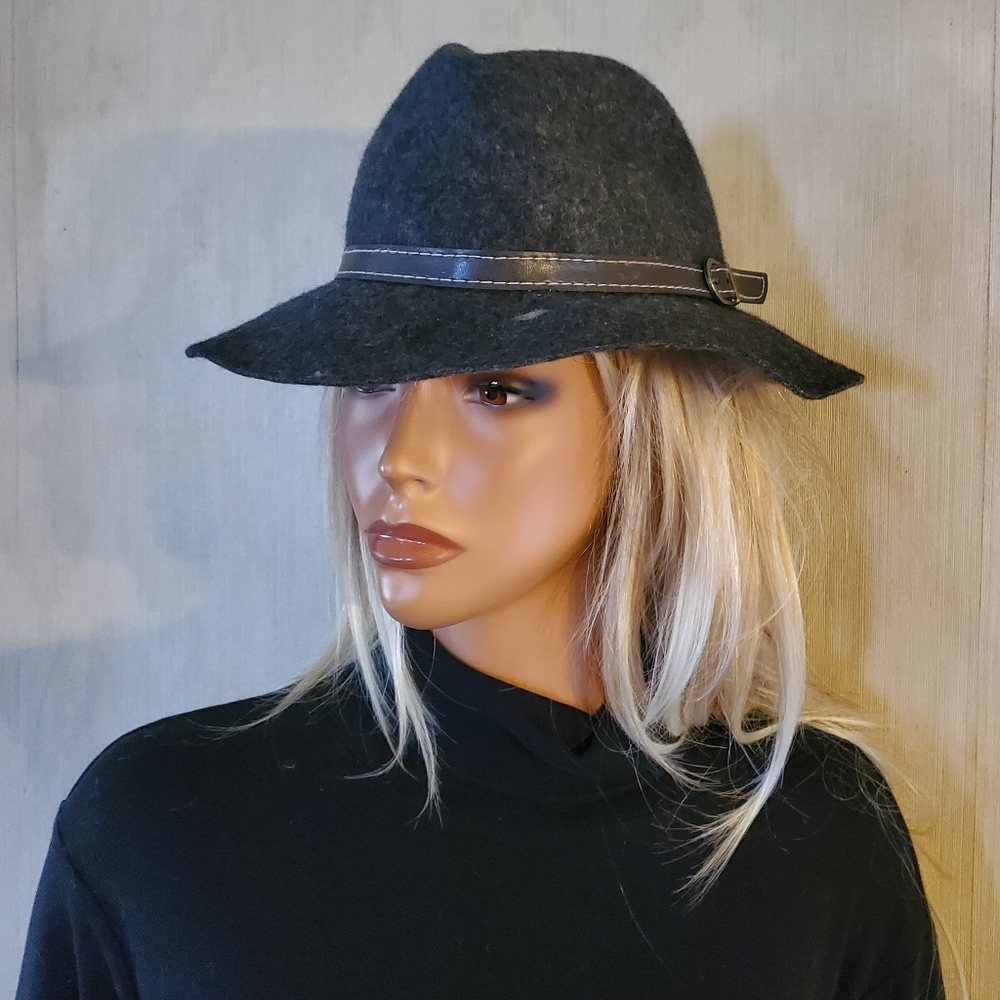 Steve Madden gray wool fedora hat 100% wool felt‎ Church Warm